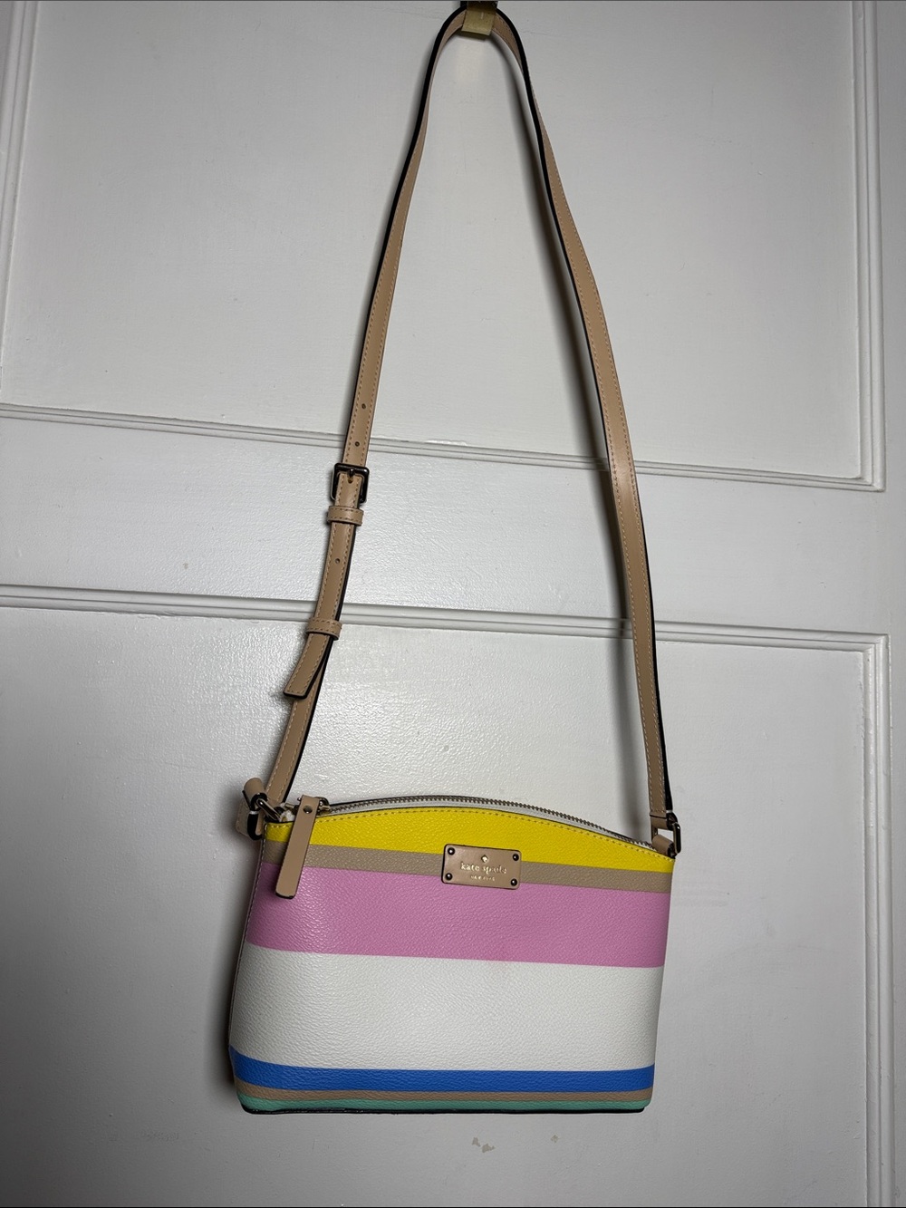 Kate Spade Millie Colorblock Leather Crossbody - Yellow, Pink, White, Blue